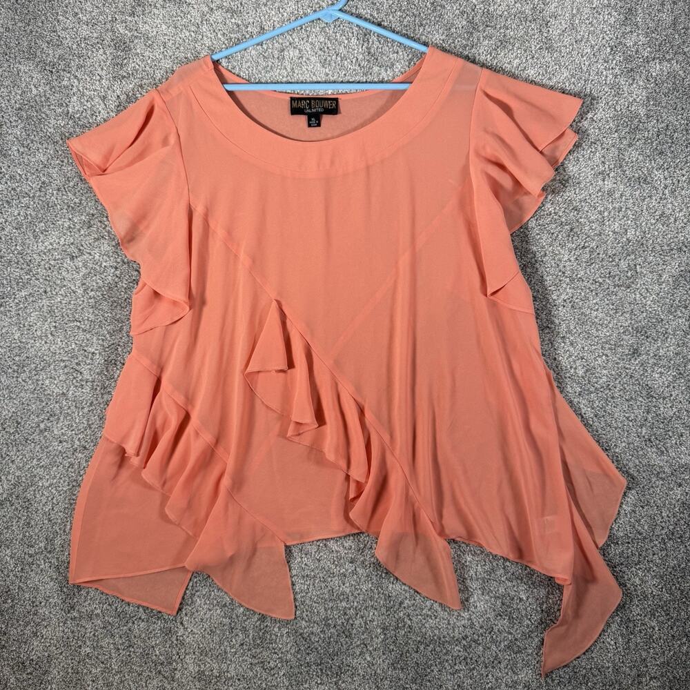 Fairycore Blouse XL Romantic Feminine Coquette Ruffle Soft Girl Pastel Boho Chic